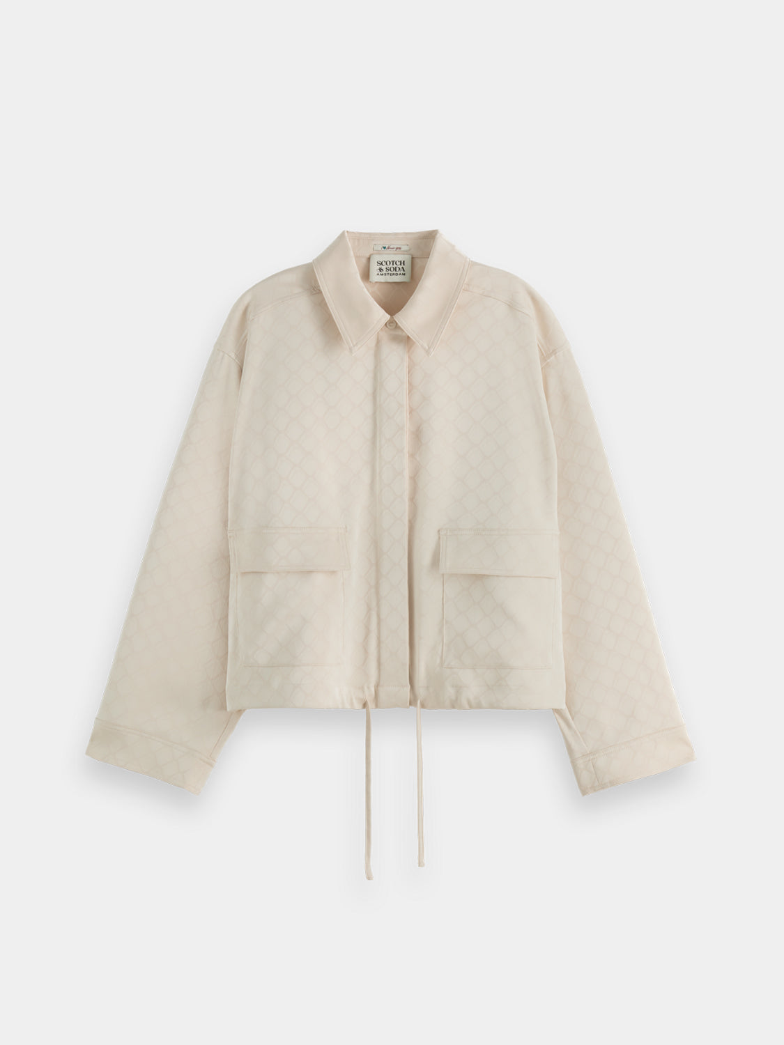 Satin jacquard utility shirt