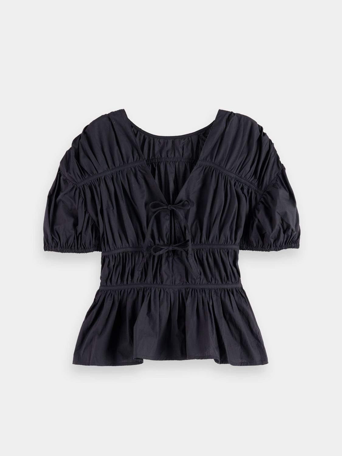 Gathered balloon sleeve top