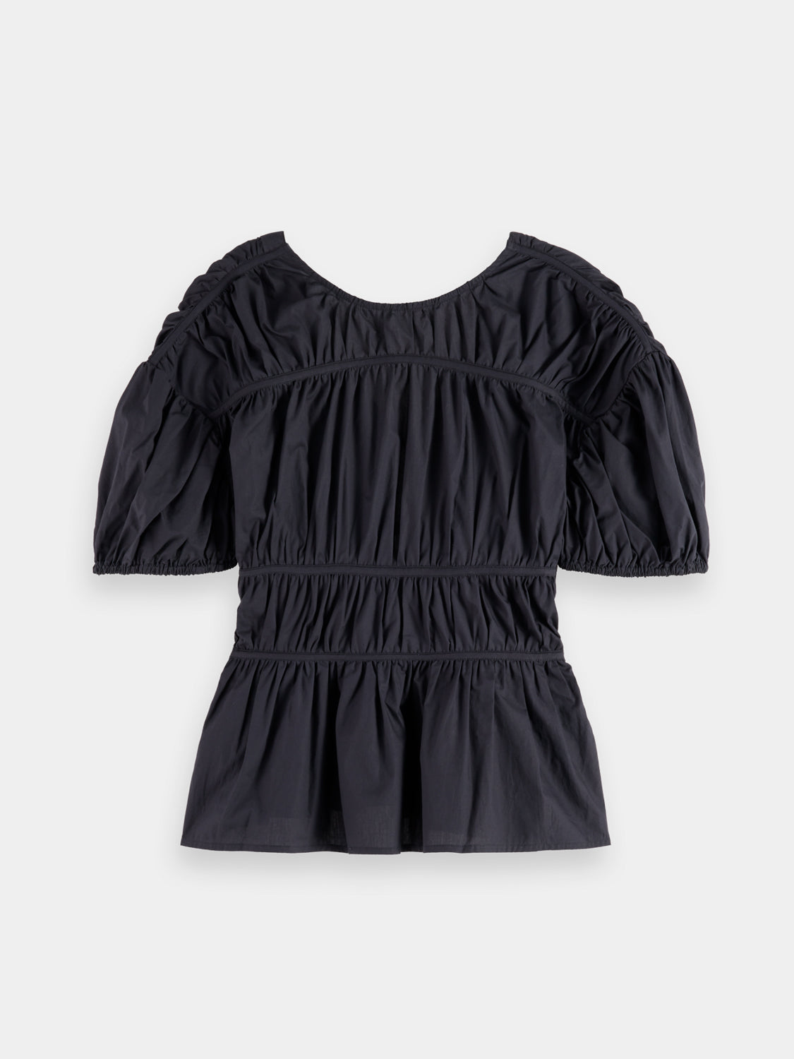 Gathered balloon sleeve top
