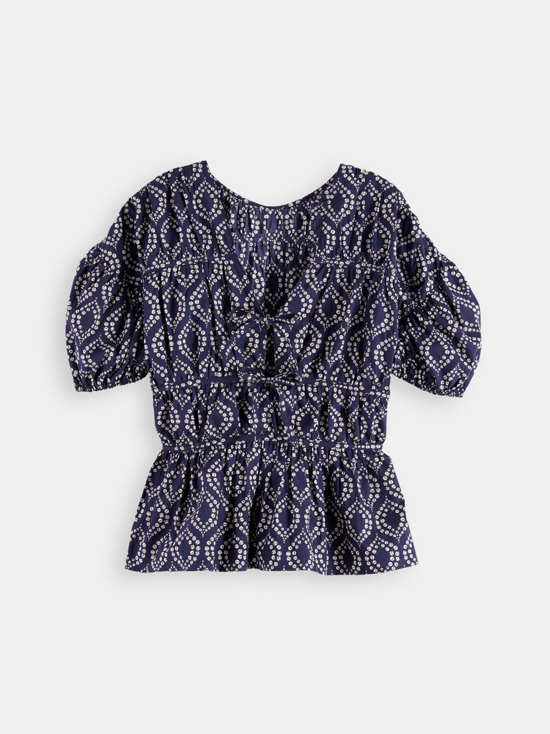 Gathered balloon sleeve top