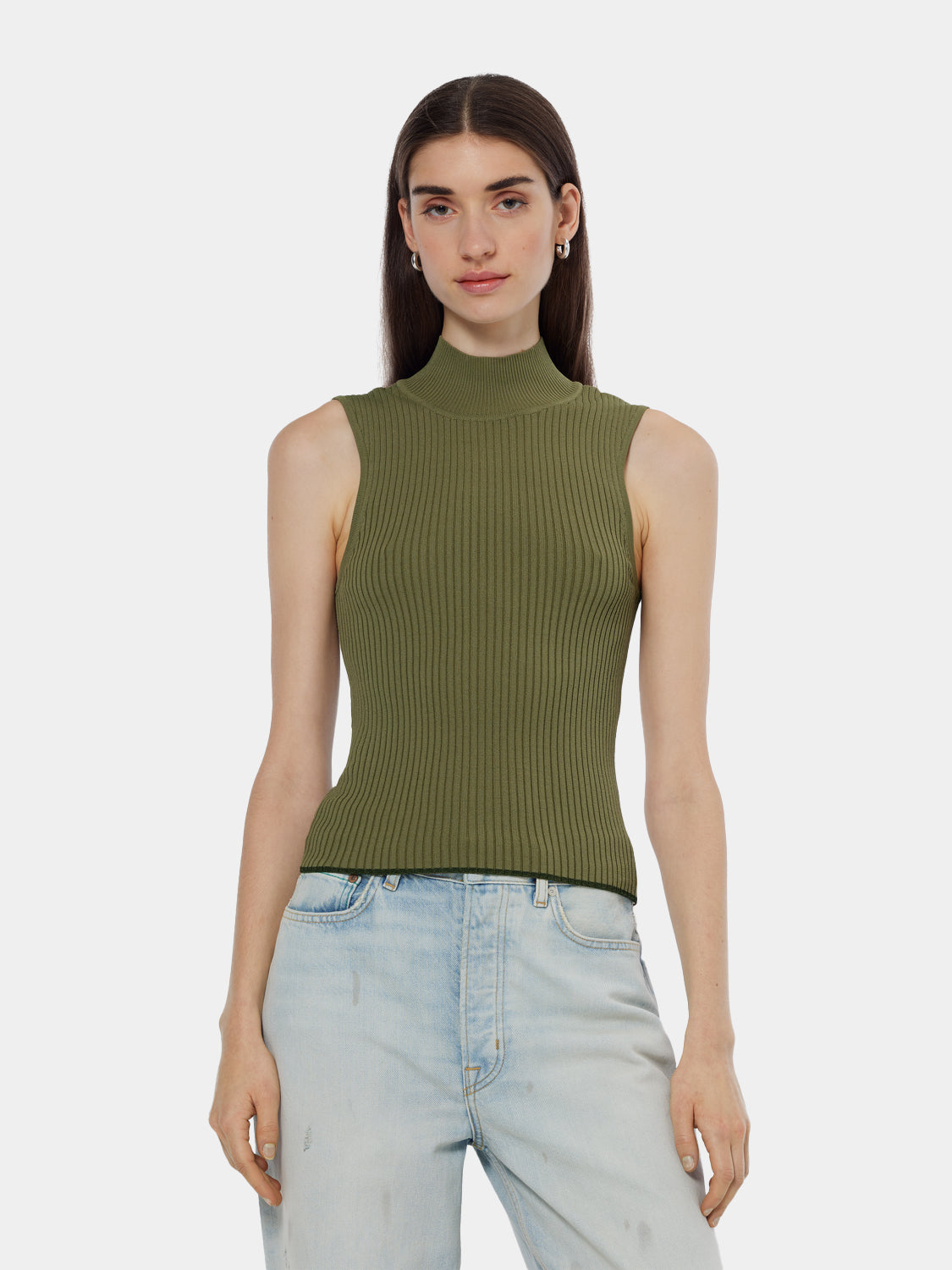 Ribbed knitted tank