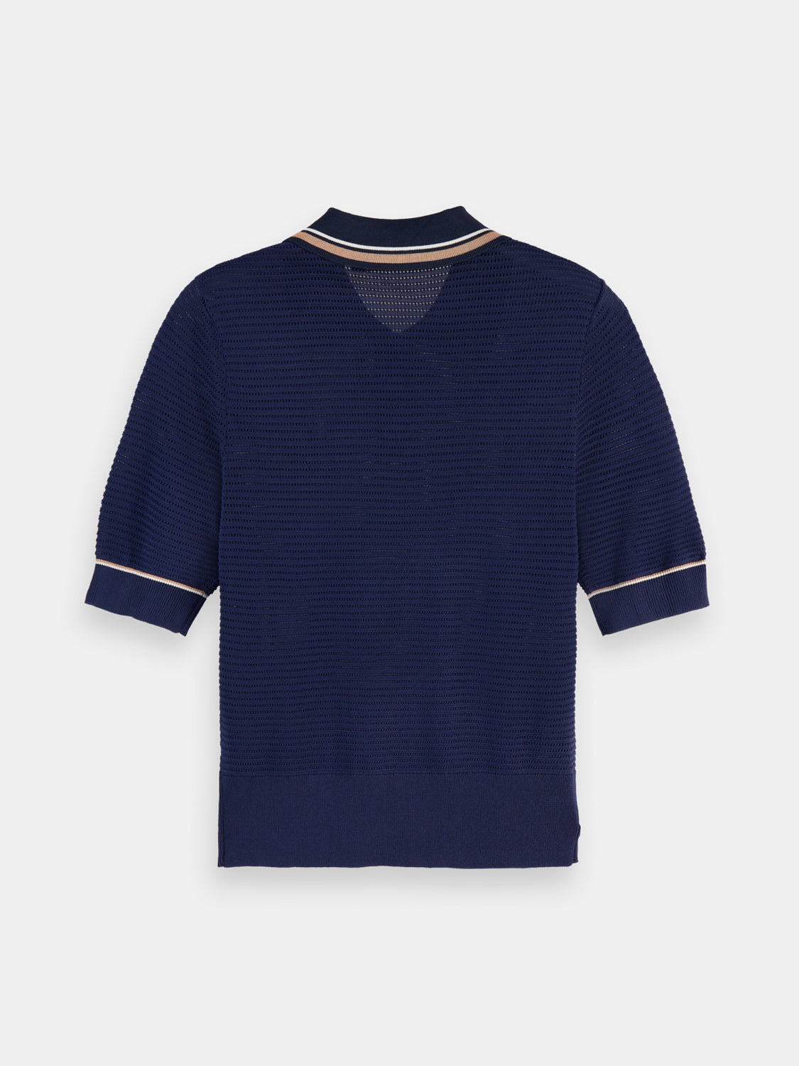Pointelle collared knitted top - Scotch & Soda NZ