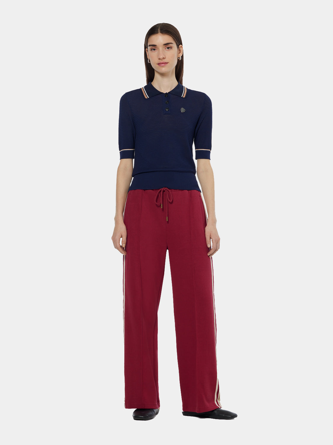 Pointelle collared knitted top - Scotch & Soda NZ
