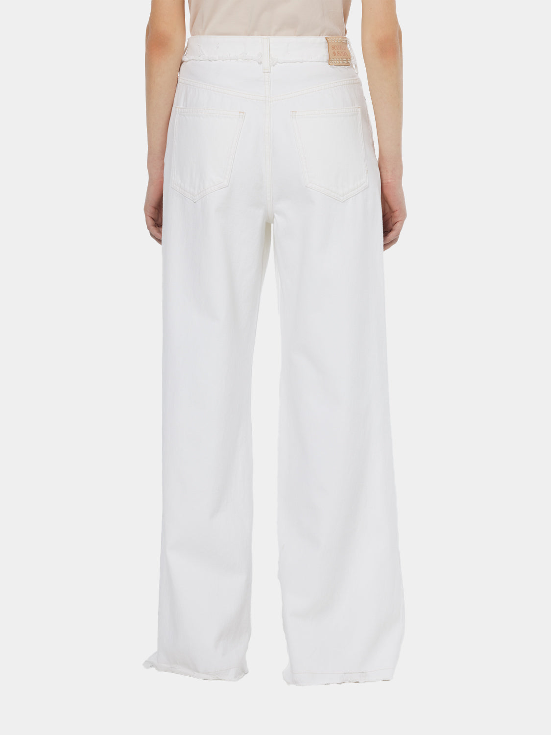 Back view of Scotch & Soda Wave wide-fit denim jeans showing relaxed fit and classic denim texture.