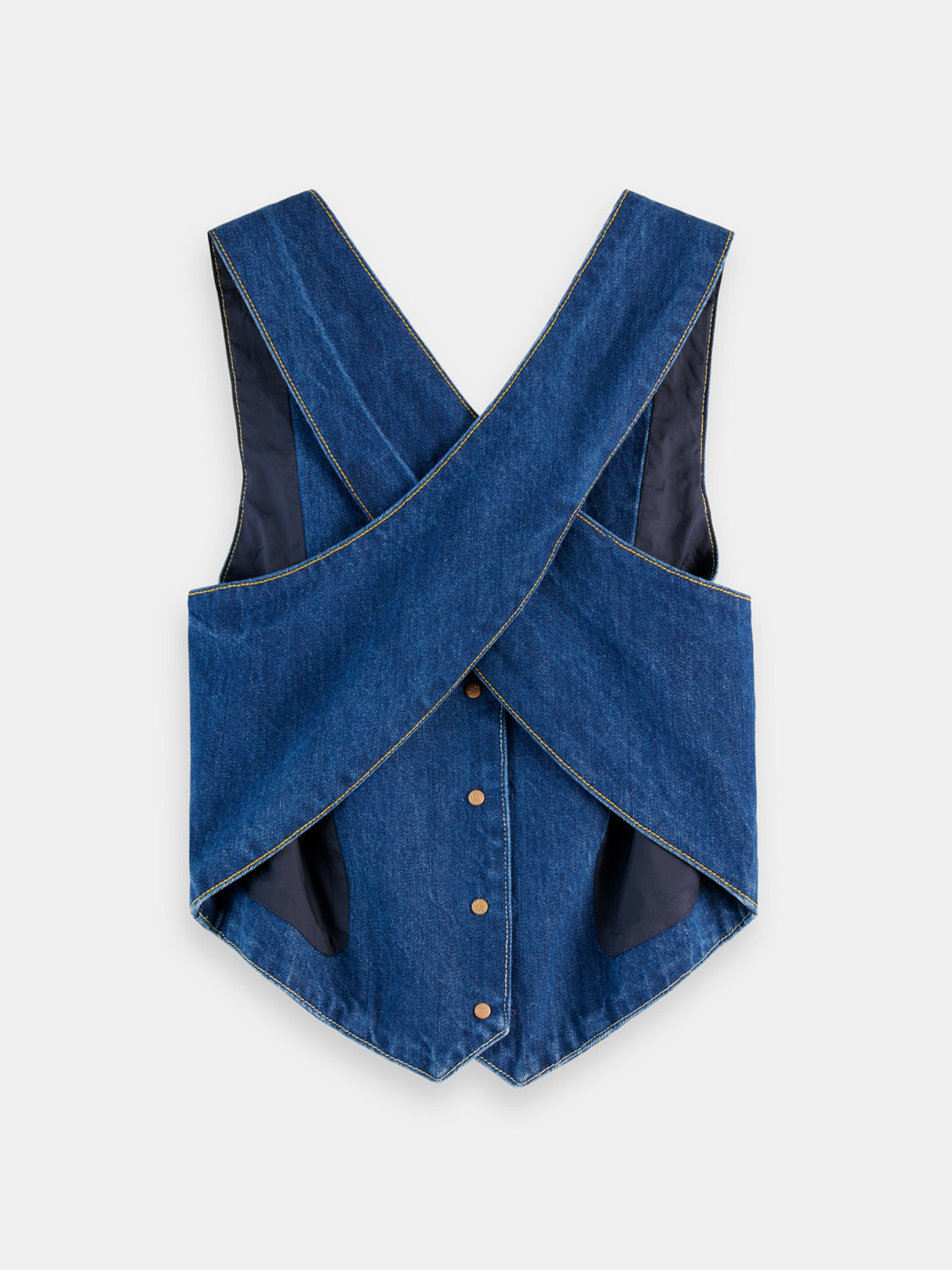 Fitted denim waistcoat