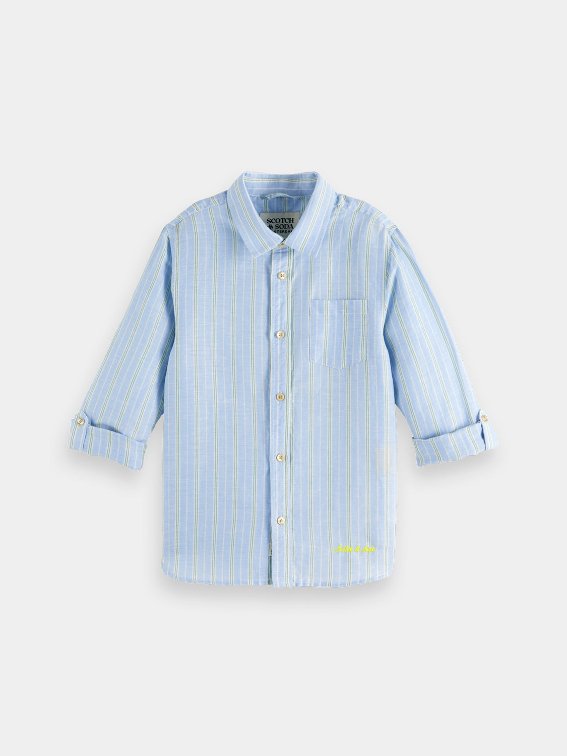 Kids - Yarn-dyed linen shirt