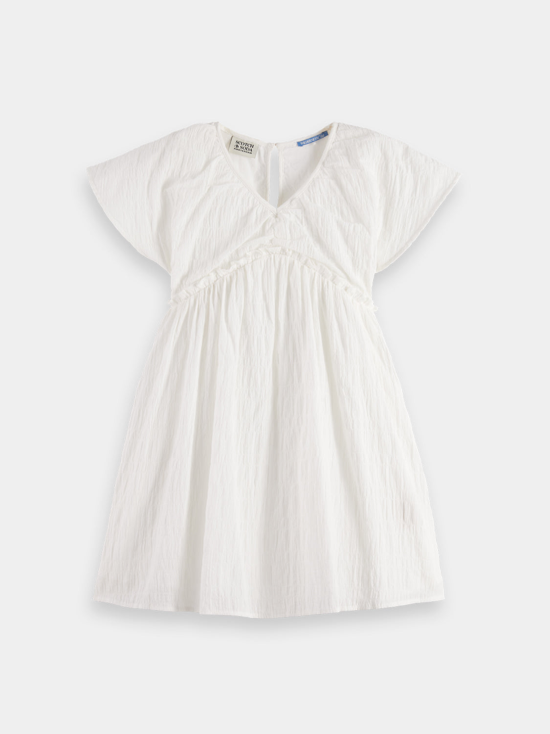 Kids - Textured cotton dress - Scotch & Soda NZ