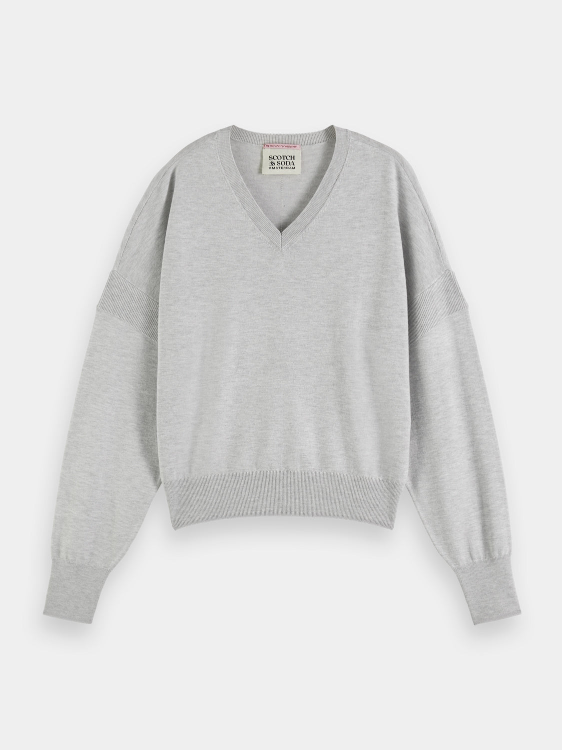 Relaxed fit V-neck knitwear pullover by Scotch & Soda, featuring soft fabric and casual style for everyday wear.