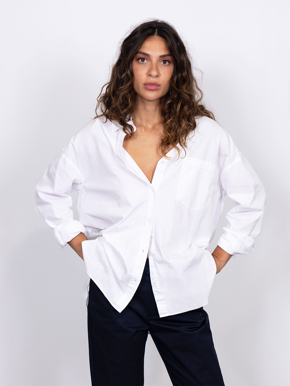 Girlfriend poplin shirt - Scotch & Soda NZ