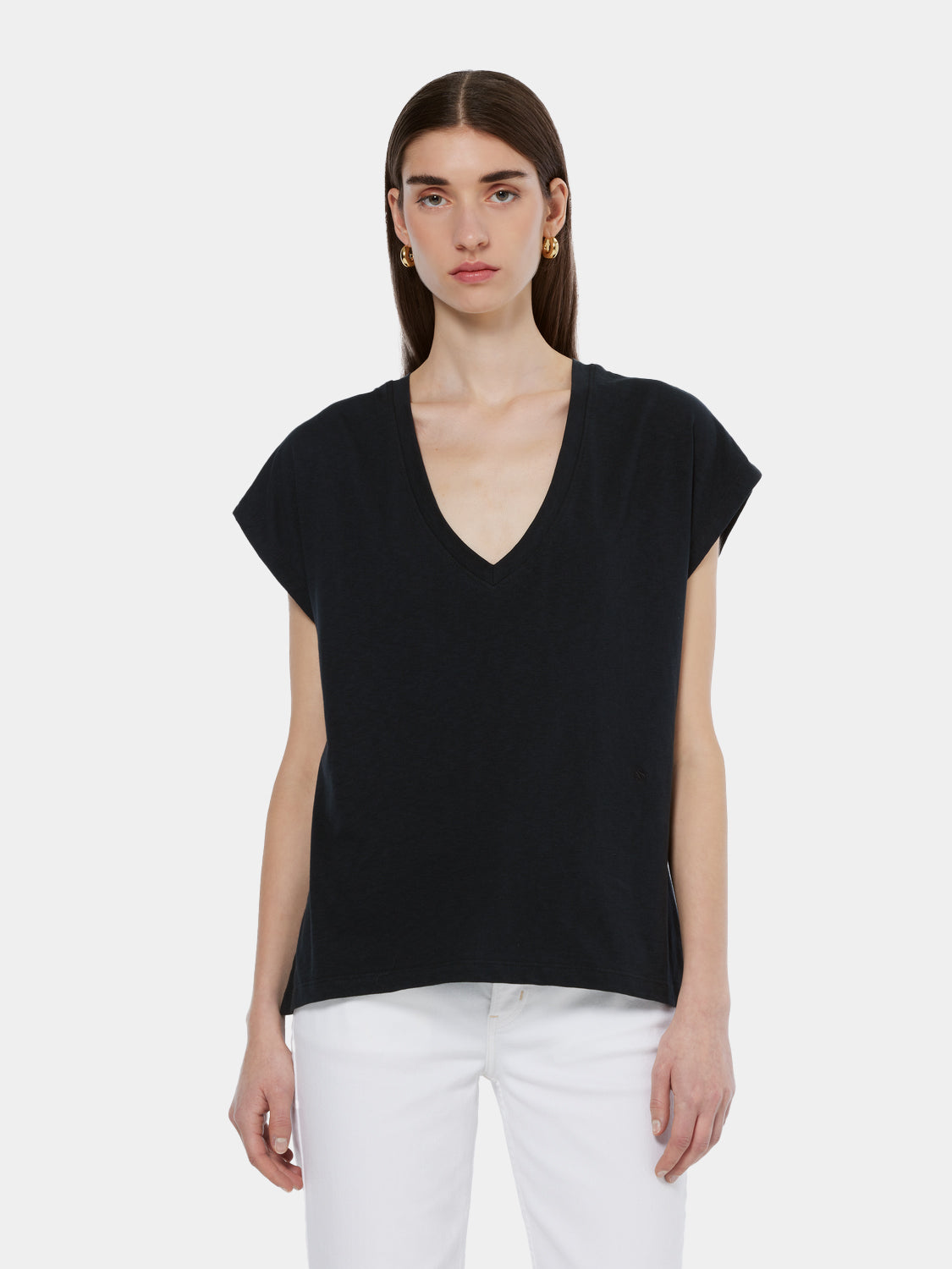 Slub v-neck t-shirt - Scotch & Soda NZ