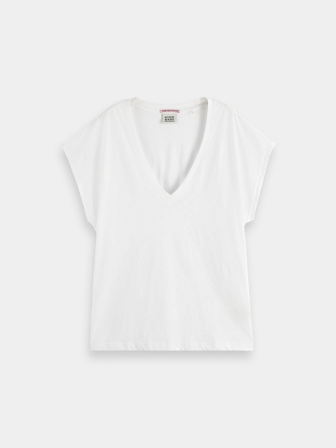 Slub v-neck t-shirt - Scotch & Soda NZ