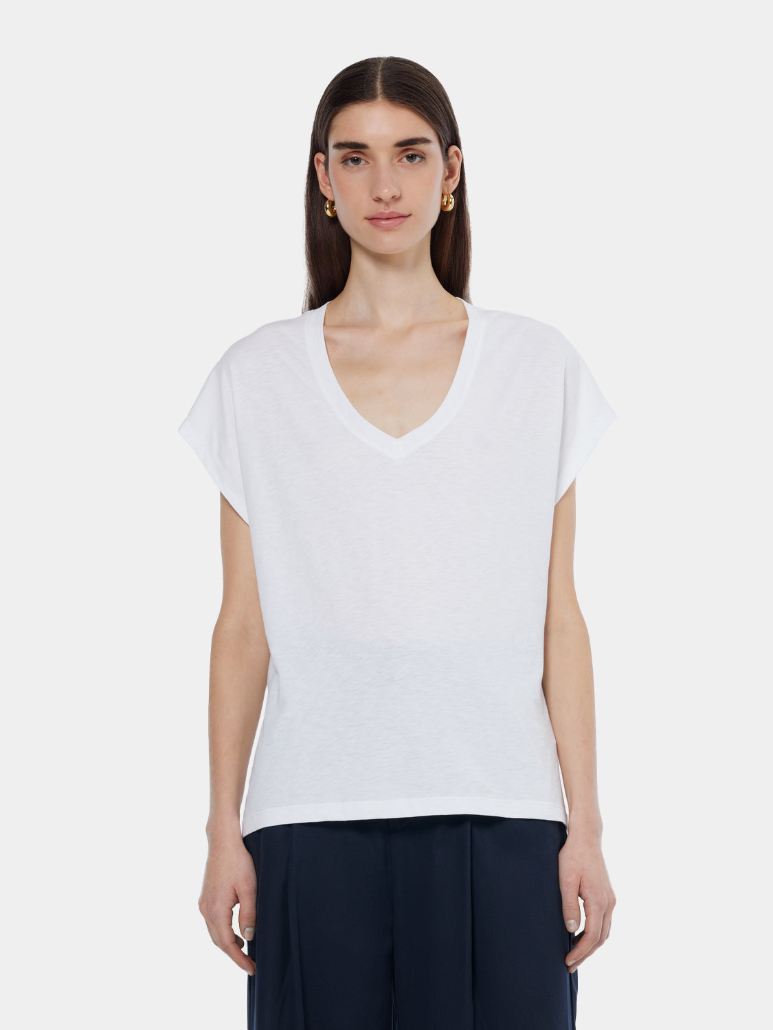 Slub v-neck t-shirt - Scotch & Soda NZ