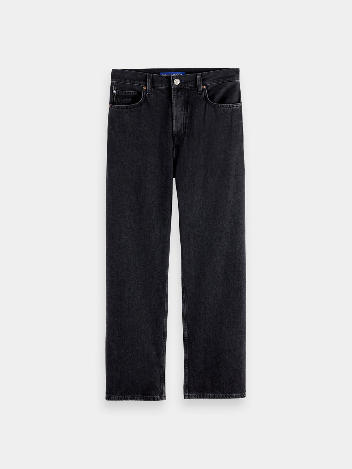 Loose-fit denim jeans by Scotch & Soda, featuring a relaxed style with classic five-pocket design and faded wash.