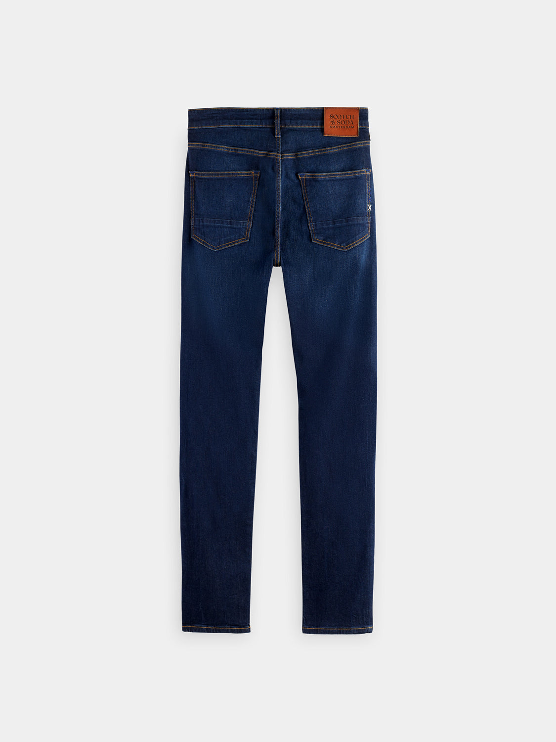 Back view of Scotch & Soda Ralston slim-fit denim jeans showing dark wash and tailored fit.