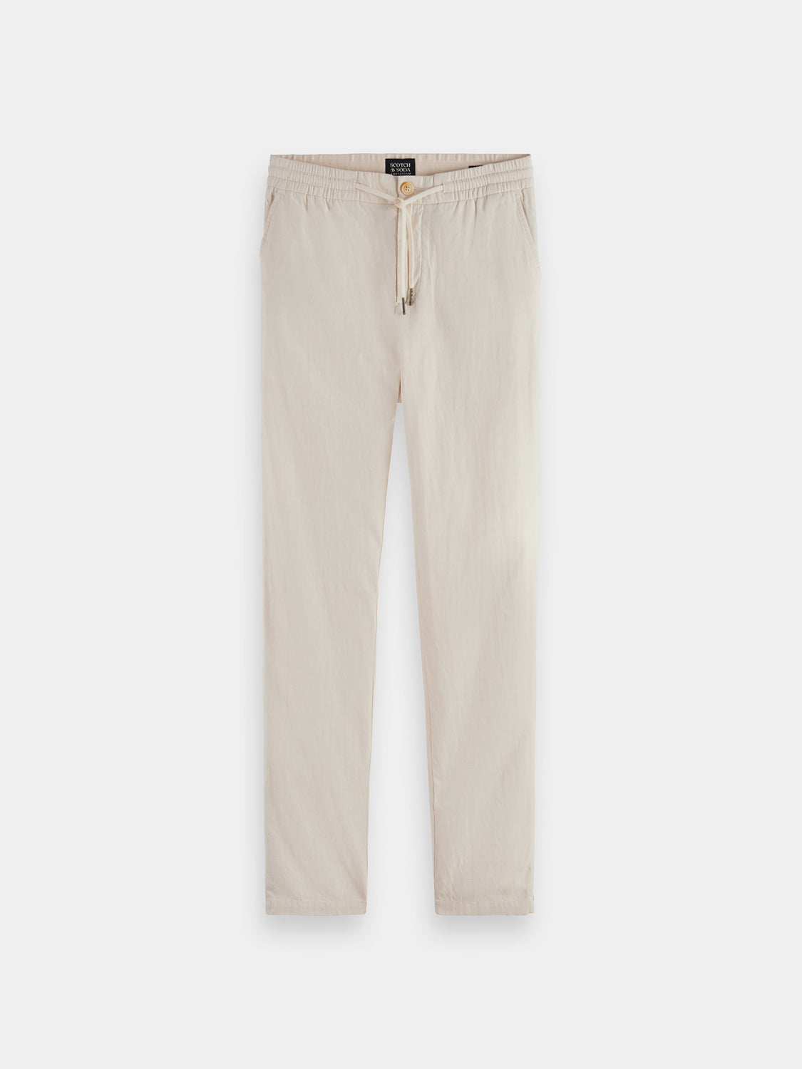 SCOTCH & SODA Warren jogger pants in black with tapered fit and elastic waistband, casual men's pants for comfortable style.
