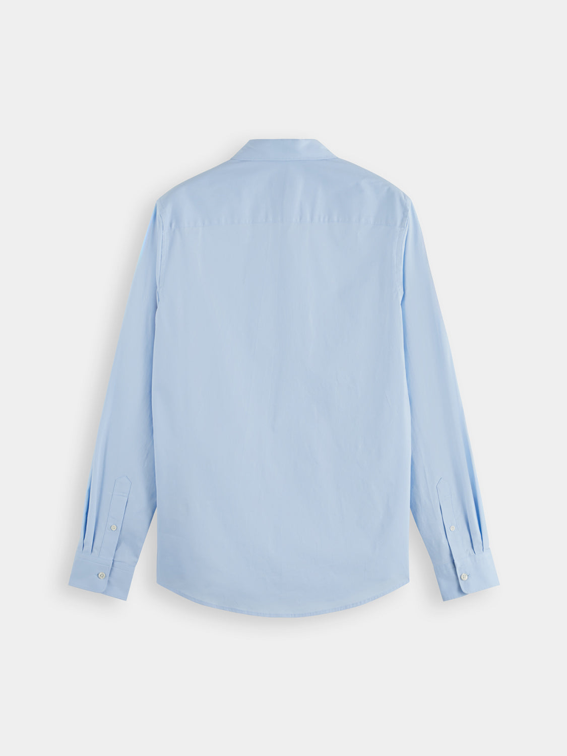 Long sleeve Scotch & Soda poplin shirt in a dark color, featuring a classic collar and button closure.