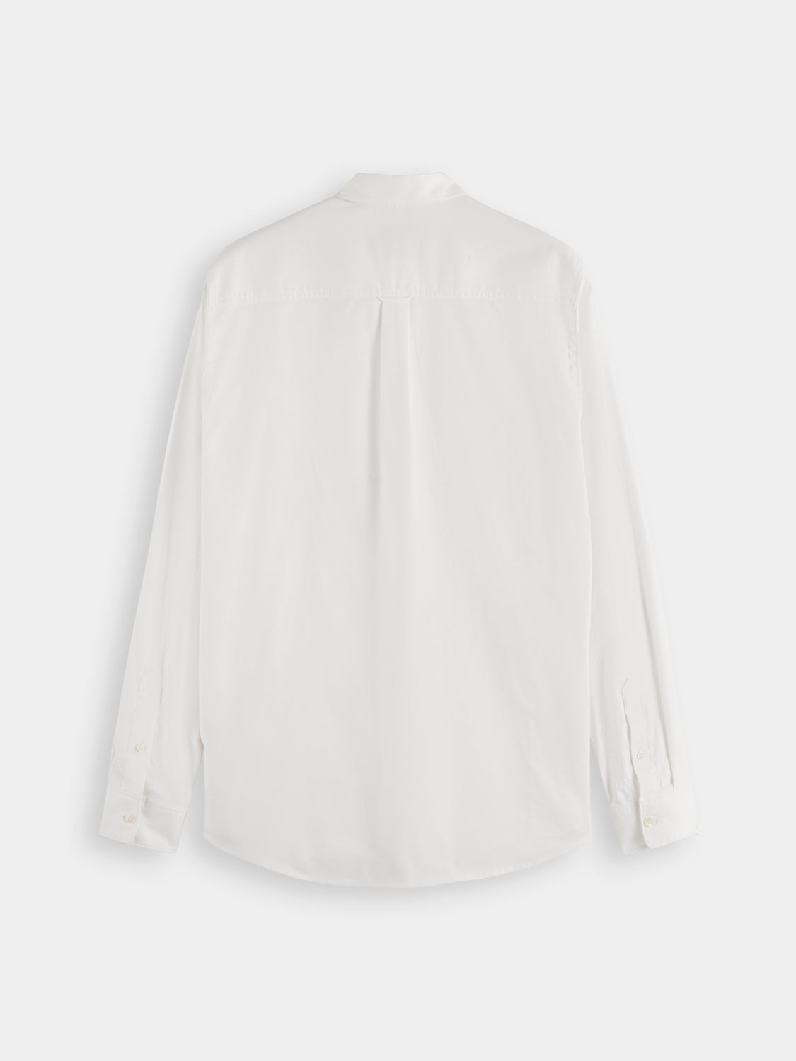 Long-sleeve Scotch & Soda Oxford shirt in classic blue with button-down collar and chest pocket.