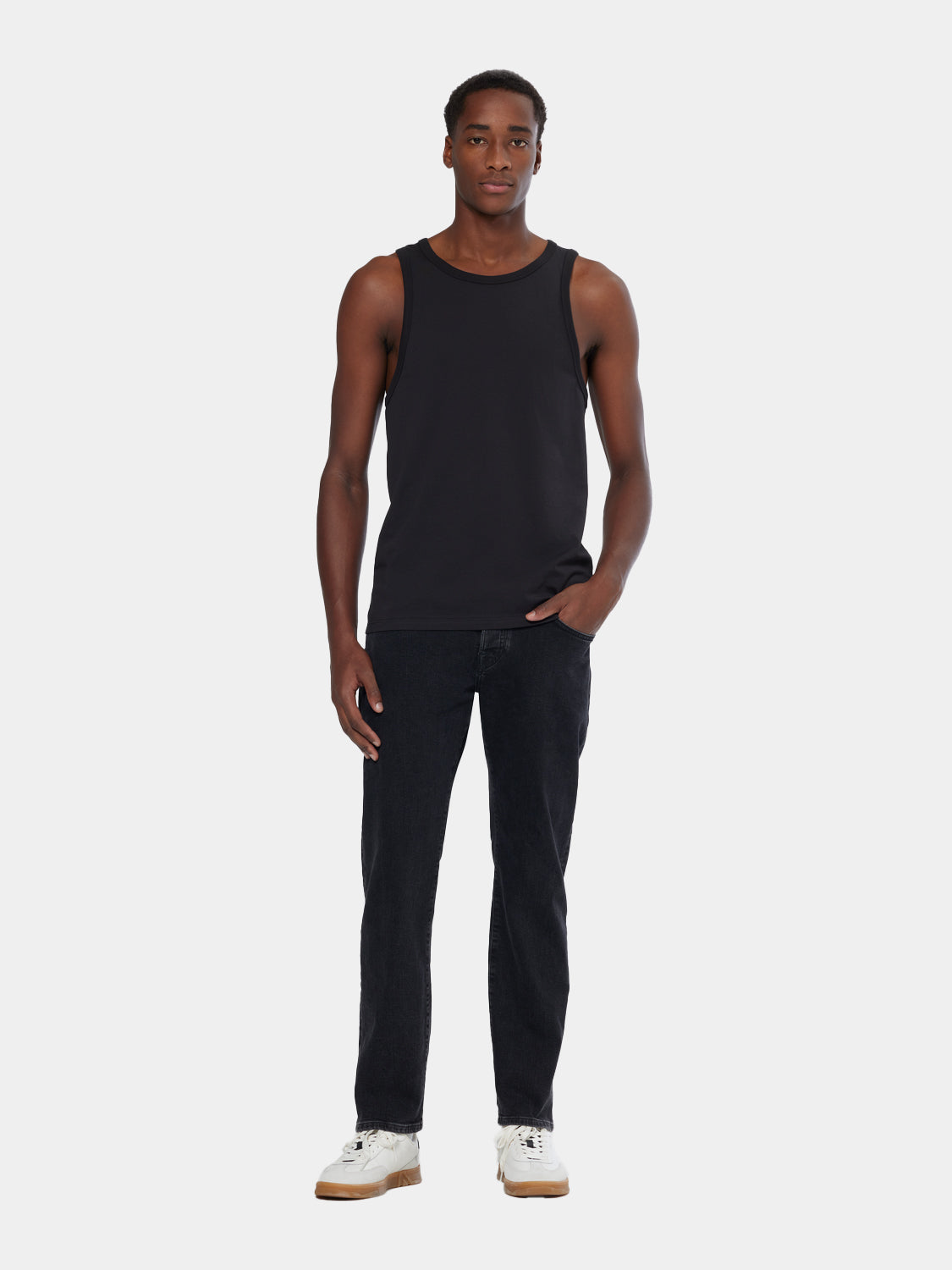 Scarlet racer tank top from Scotch & Soda, short-sleeve crewneck tee with a fitted design and casual style.