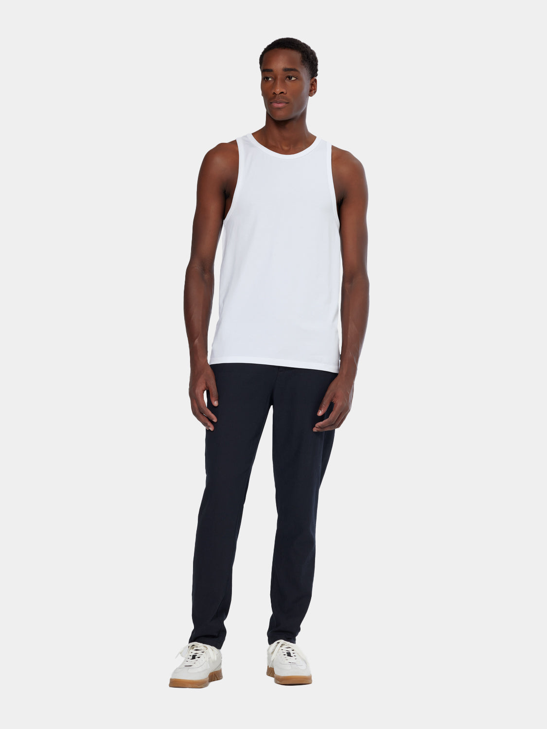 Scotch & Soda racer tank top, short-sleeve tee with a casual fit, displayed on a model against a neutral background.
