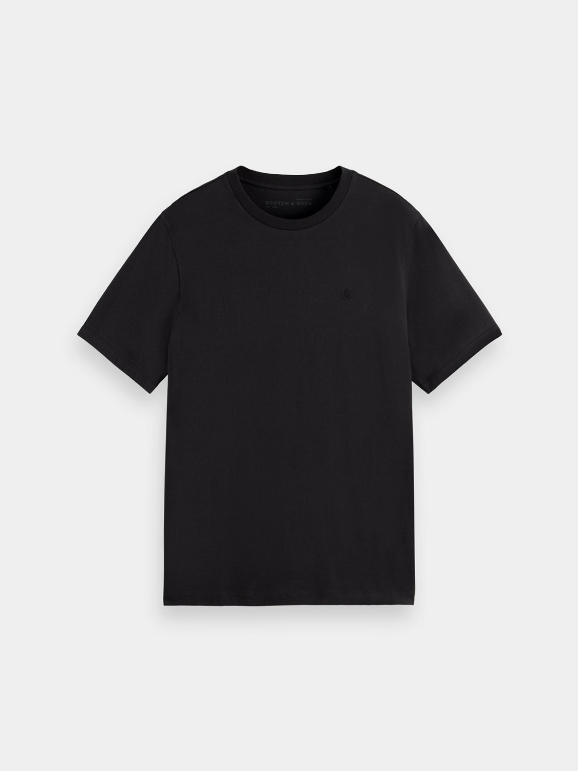 Scotch & Soda logo T-shirt, short sleeve cotton tee with brand logo print on front, casual and comfortable fit.