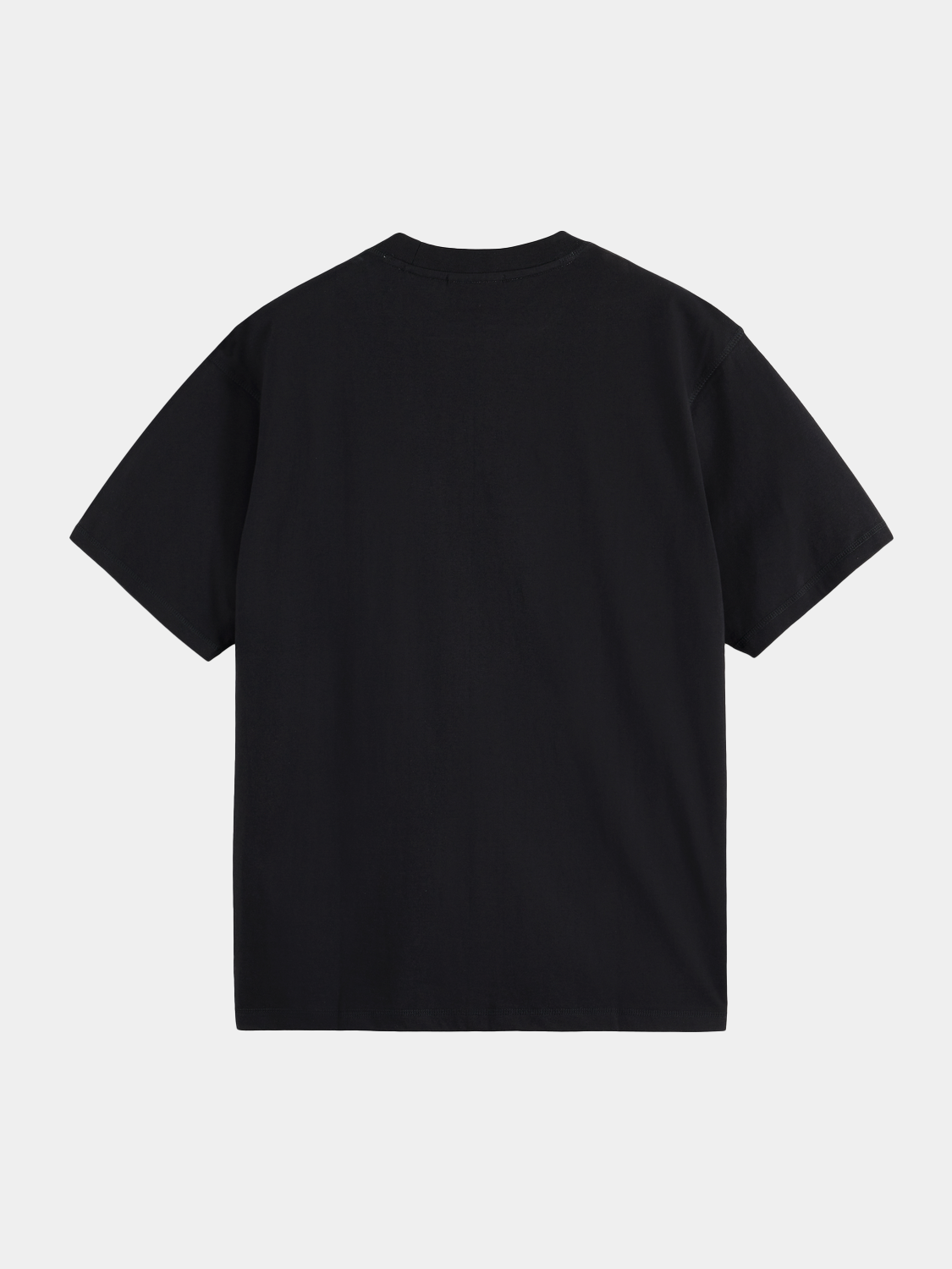 Black short-sleeve logo t-shirt by Scotch & Soda featuring a stylish graphic on the front.