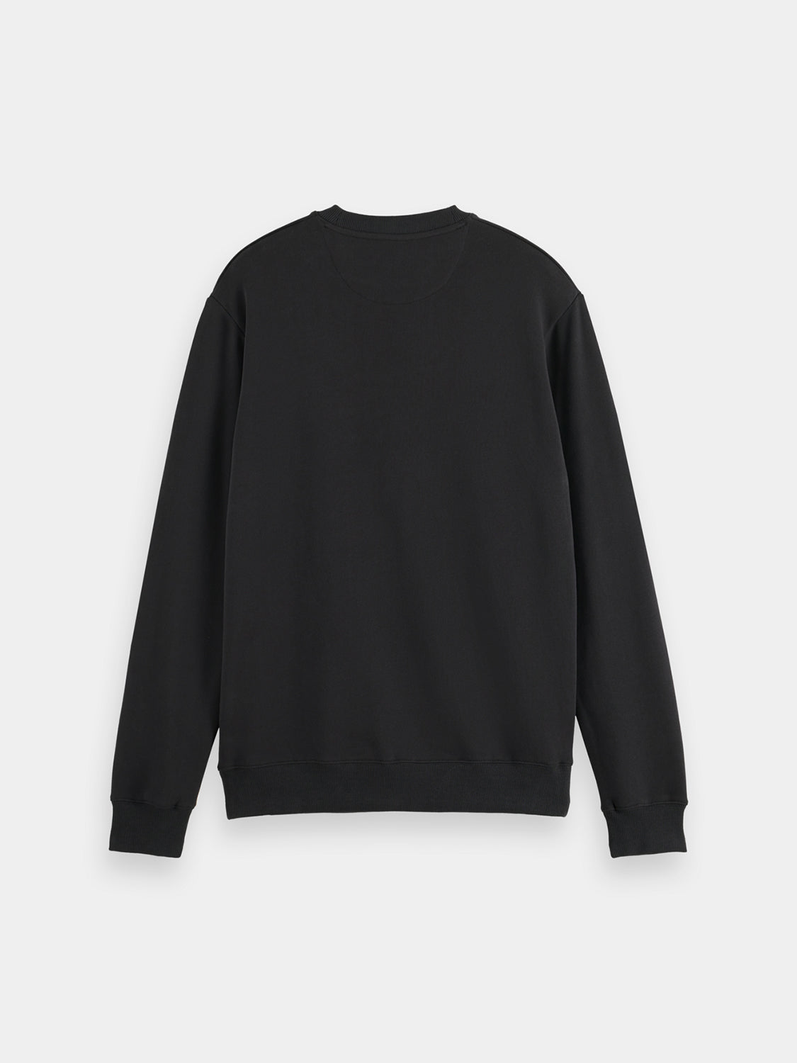 Black logo sweatshirt by Scotch & Soda featuring a front logo print and a casual, comfortable fit.