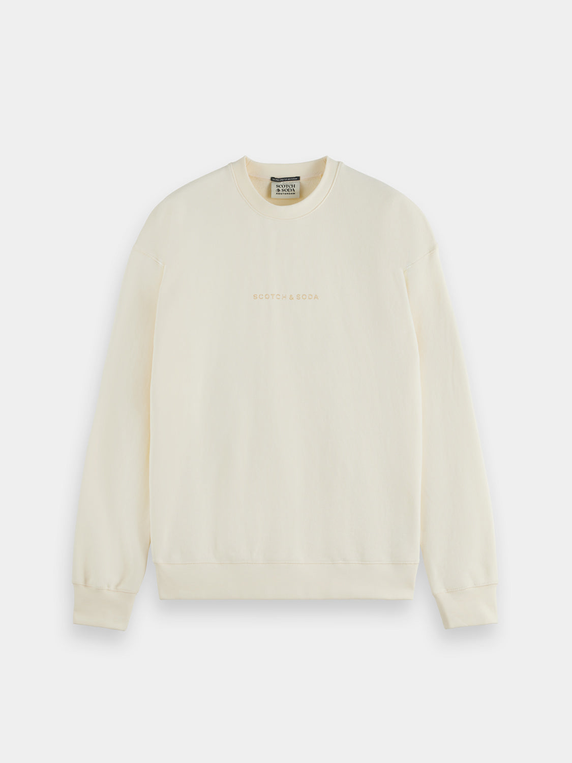 Scotch & Soda logo sweatshirt in gray with a printed logo on the front, made of soft sweatshirt fabric, casual and comfortable.