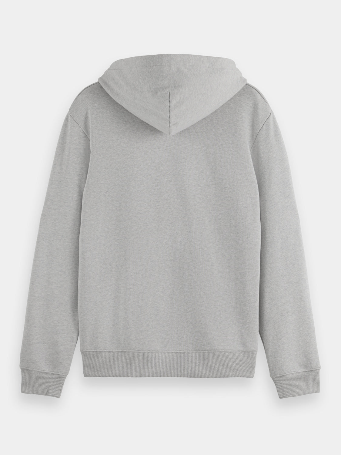 Black logo hoodie from Scotch & Soda, casual sweat with front branding and comfortable fit, shown from the back view.