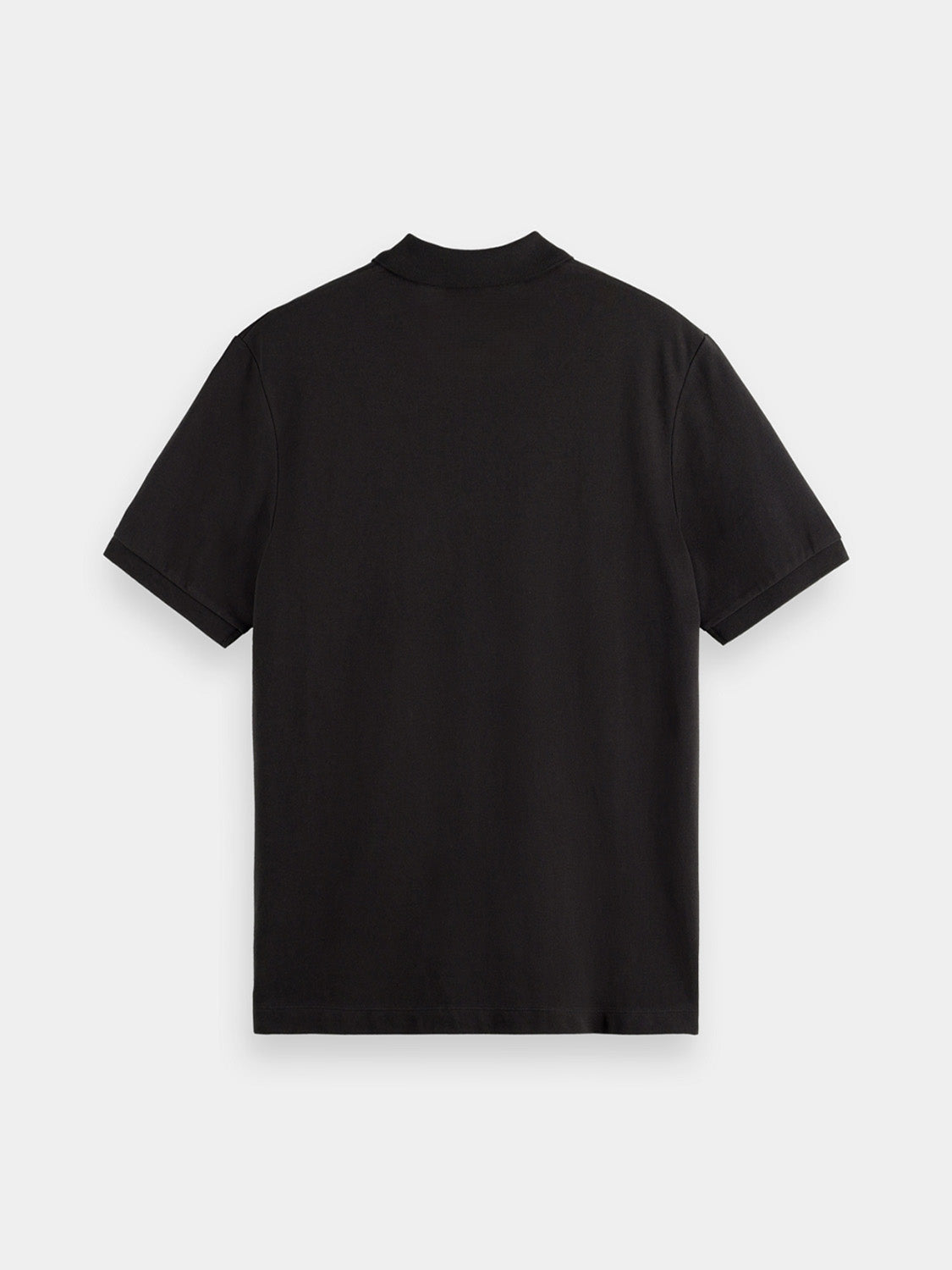 Navy Scotch & Soda logo pique polo shirt with collar and short sleeves, displayed flat on a white background.