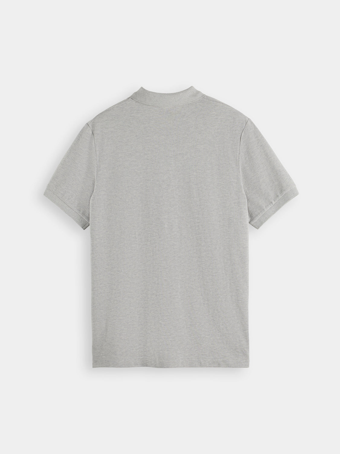 Navy Scotch & Soda logo pique polo shirt with short sleeves and classic collar, displayed on a plain background.