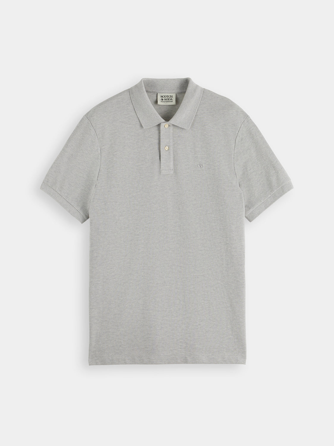 Scotch & Soda logo pique polo shirt with a classic collar, short sleeves, and embroidered logo on the chest.