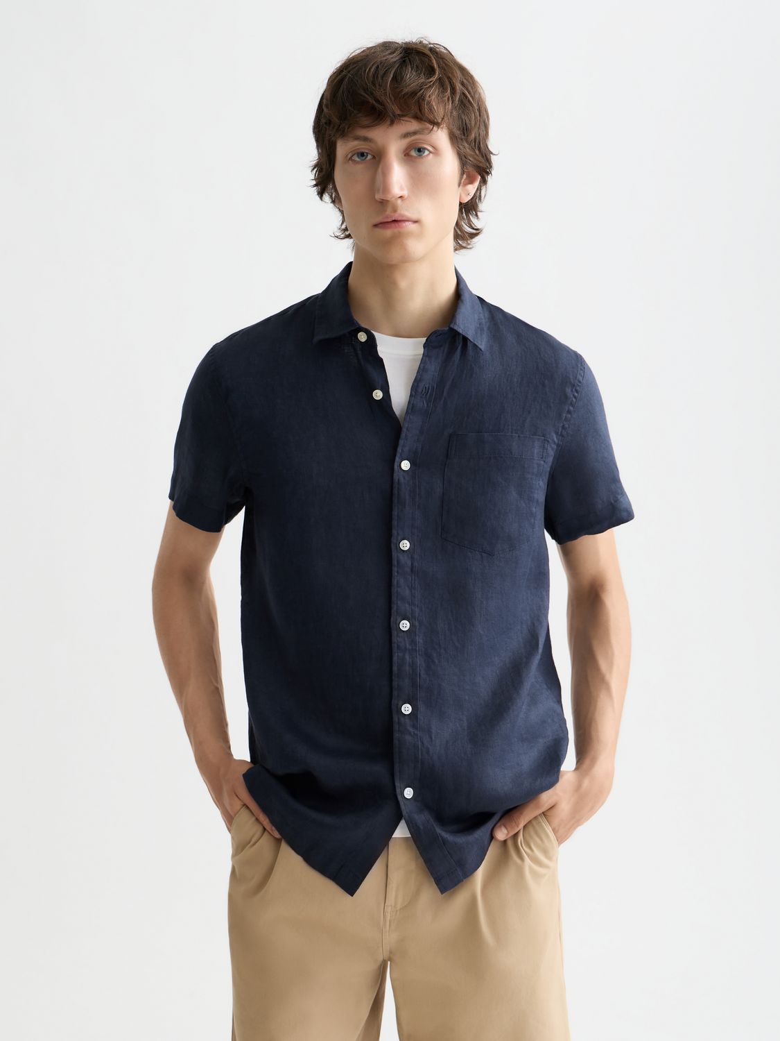 Short sleeved linen shirt - Scotch & Soda NZ