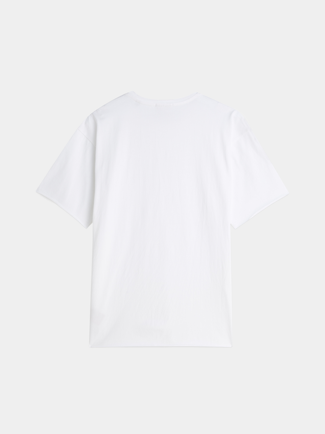 Raw-edged Scotch & Soda short-sleeve T-shirt in black with distressed neckline and casual fit.