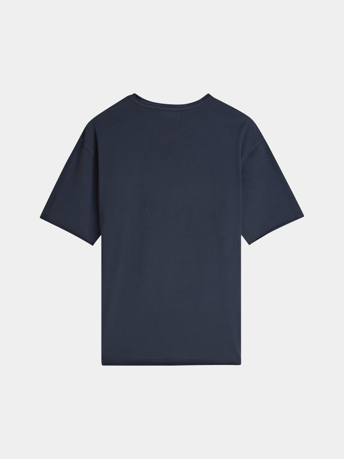 Raw-edged SCOTCH & SODA short sleeve t-shirt displayed on a hanger with a casual fit and raw hem detail.