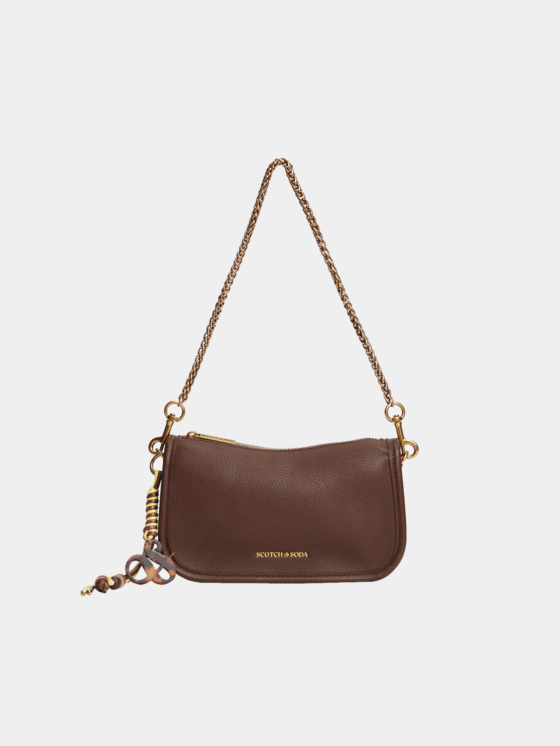 SCOTCH & SODA shoulder bag, stylish black fabric bag with adjustable strap and minimal design for versatile use.