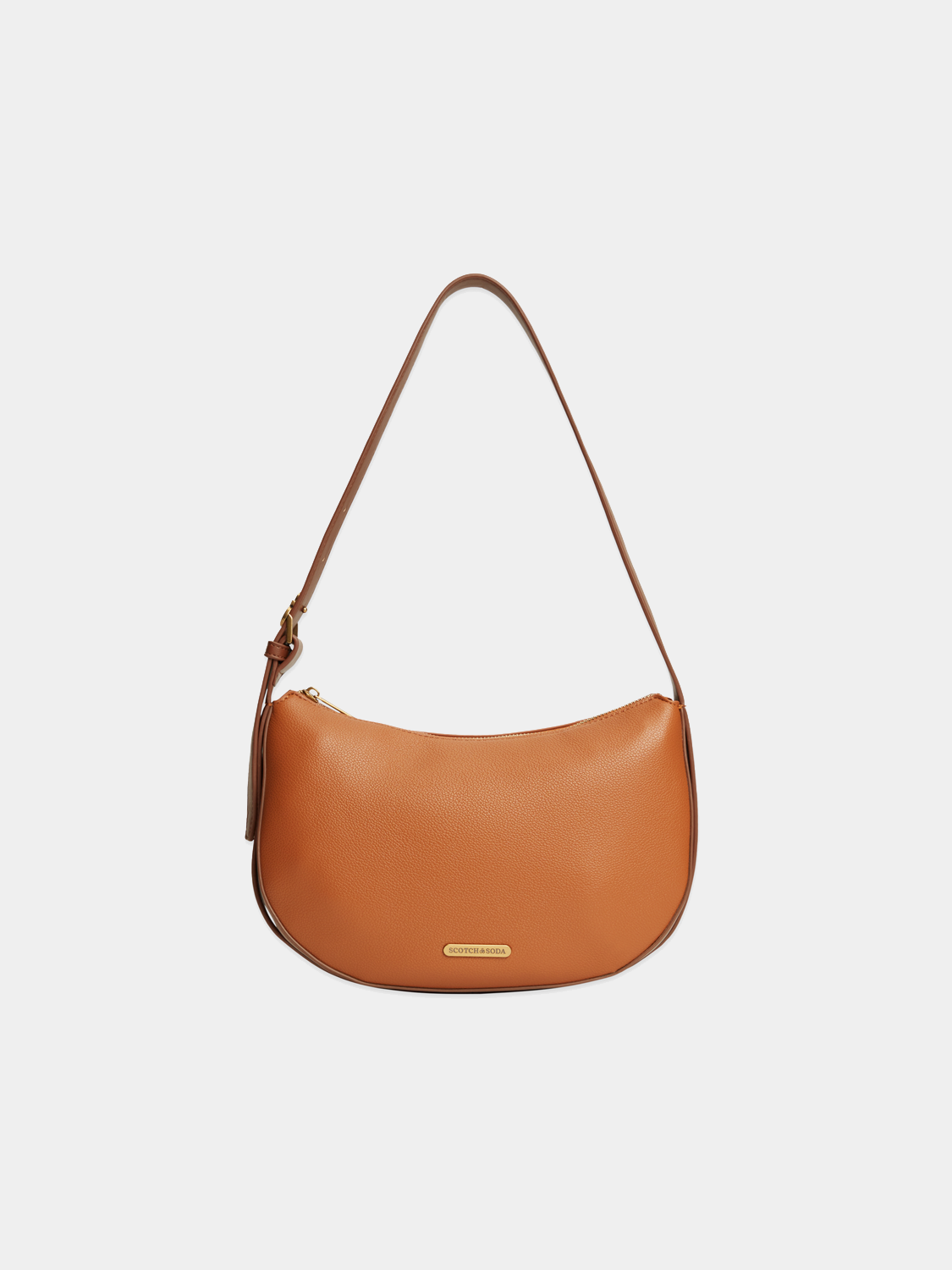 Black SCOTCH & SODA shoulder bag with adjustable strap and zip closure, made of durable fabric.