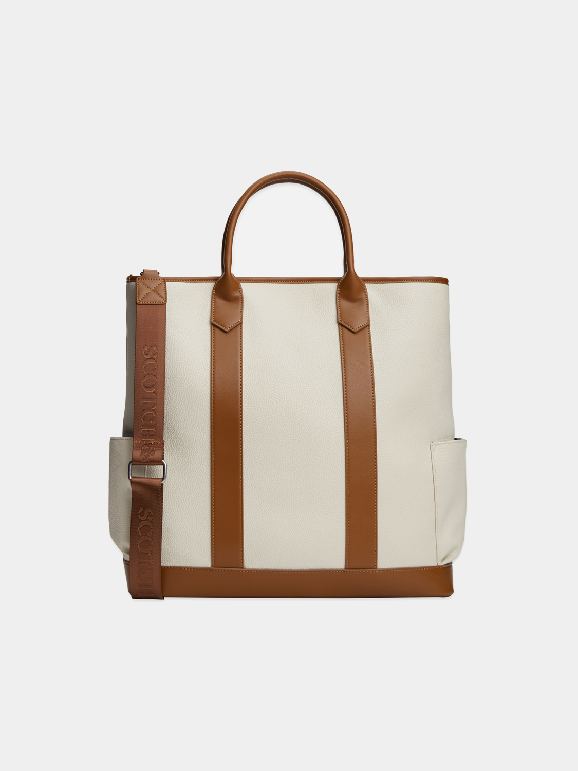 SCOTCH & SODA utility tote bag, black fabric bag with handles and spacious interior, designed for carrying daily essentials.