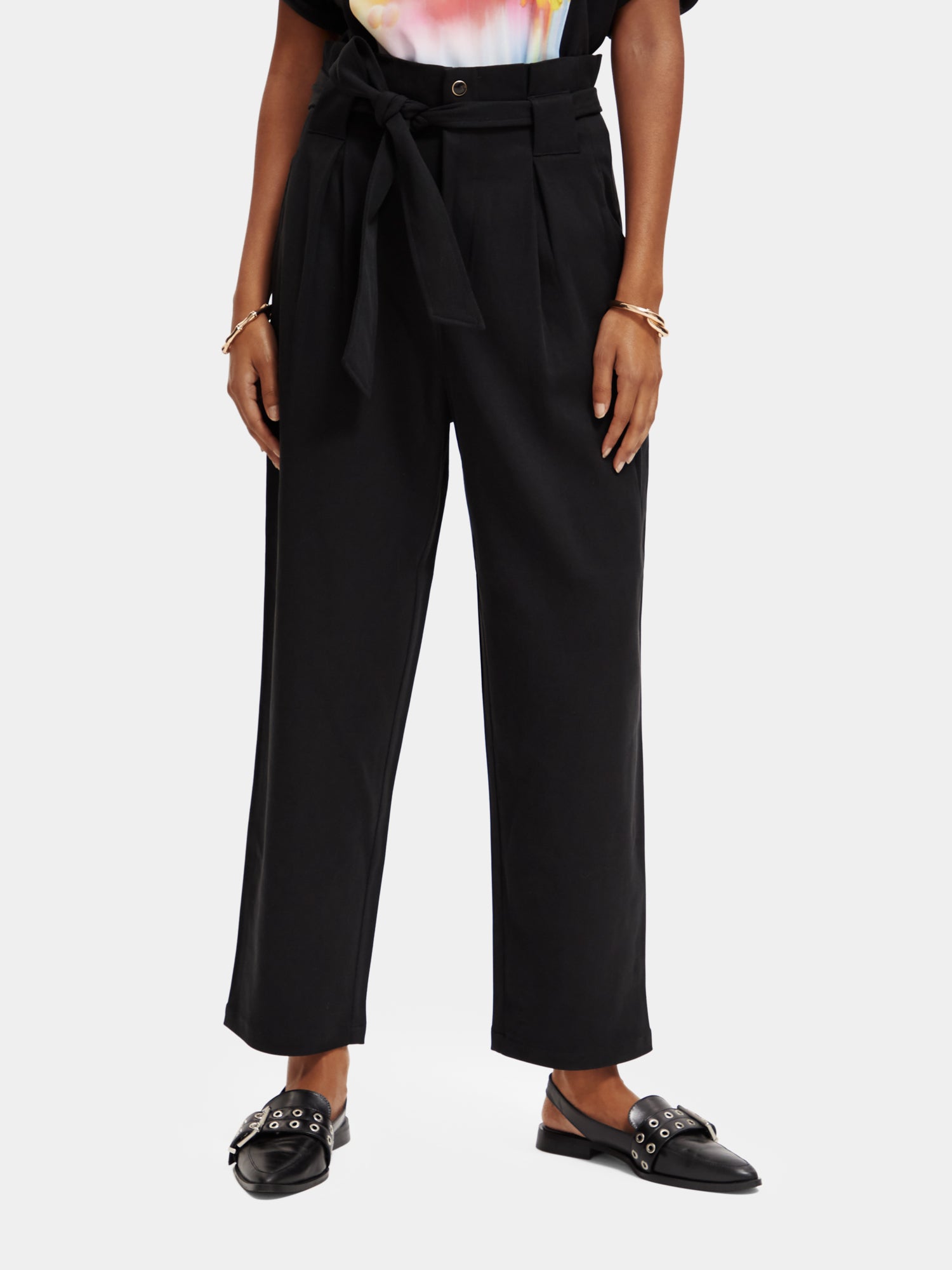 Daisy high-rise paper bag pants - Scotch & Soda NZ