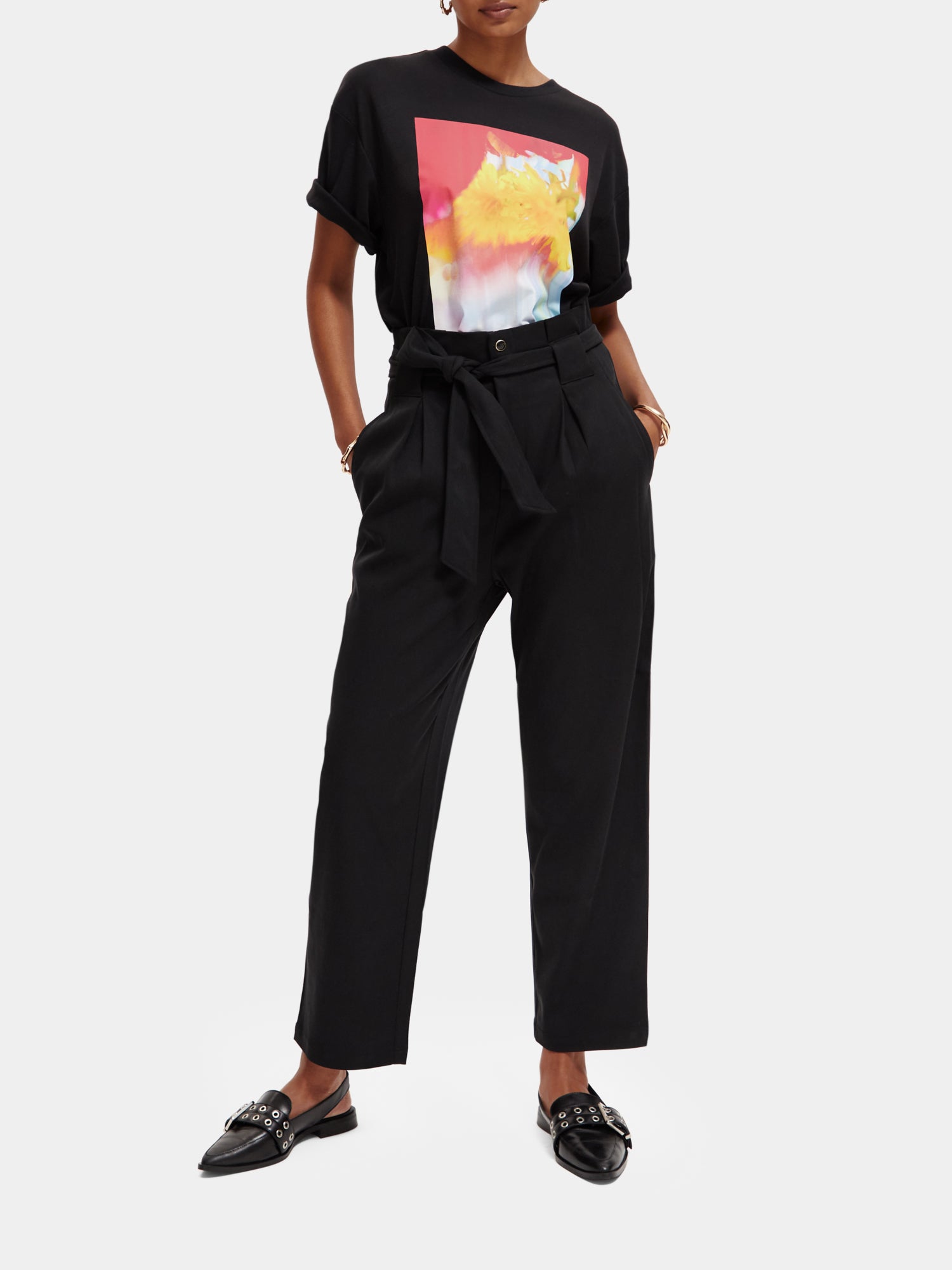 Daisy high-rise paper bag pants - Scotch & Soda NZ