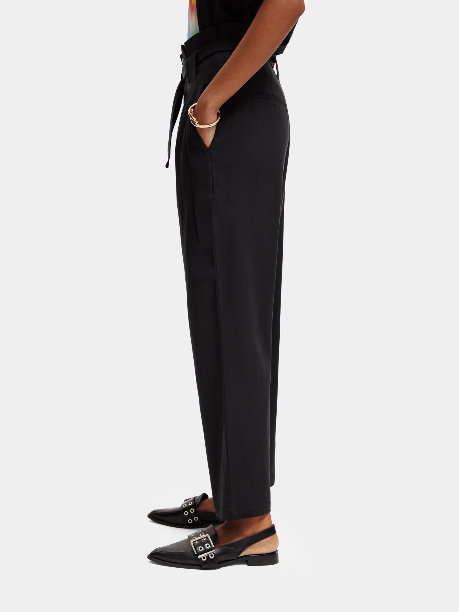 Daisy high-rise paper bag pants - Scotch & Soda NZ