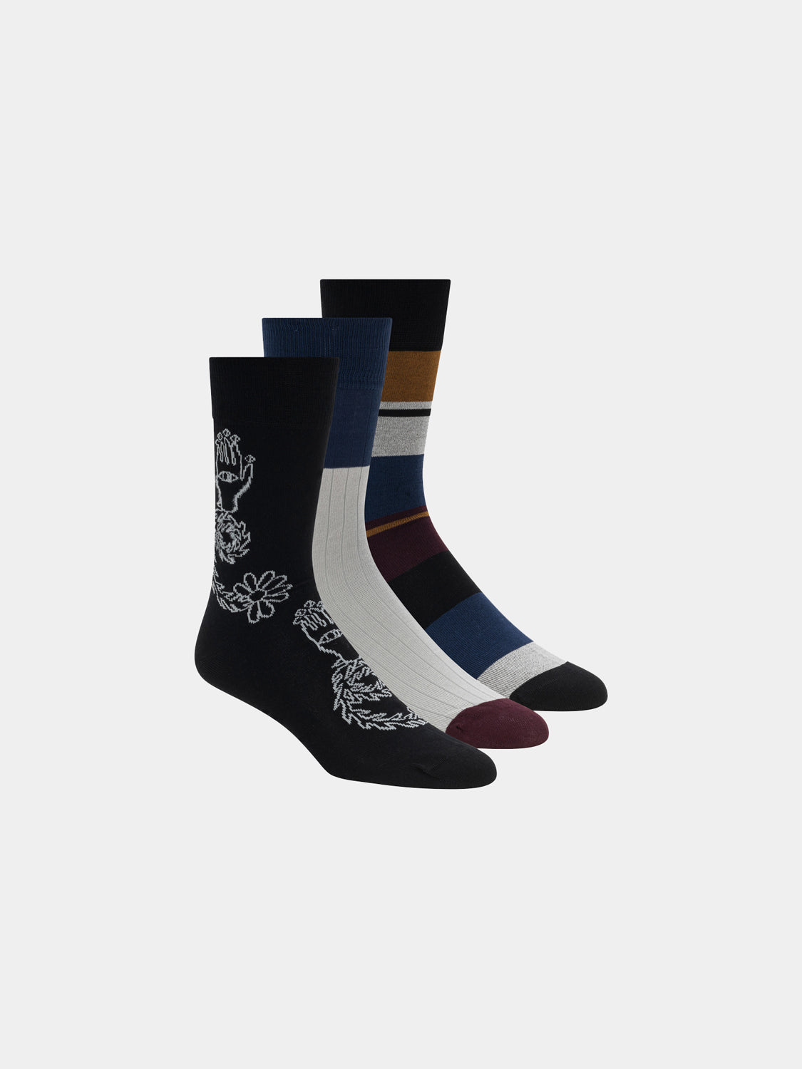 3-pack pattern crew socks - Scotch & Soda NZ