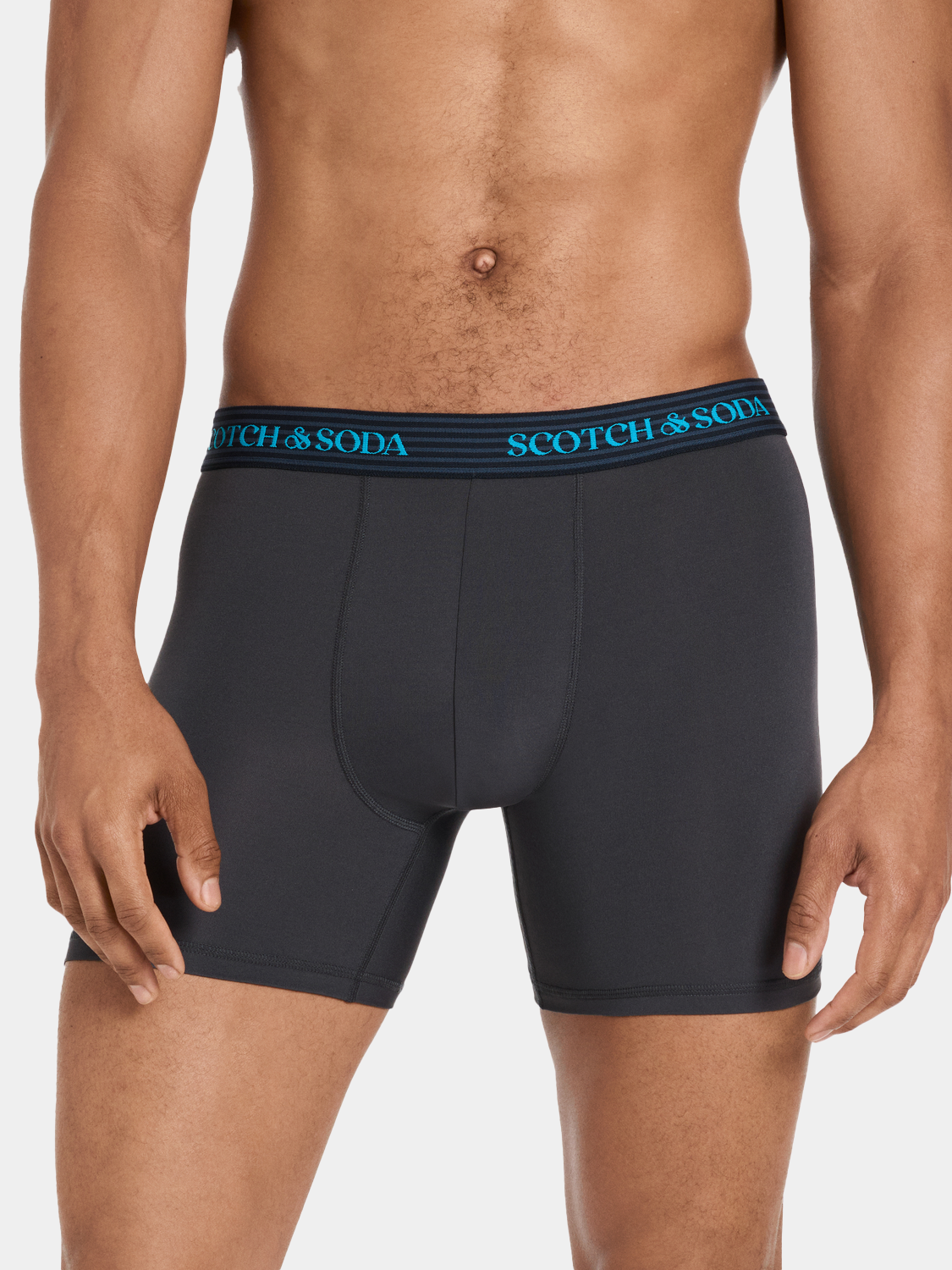 Three-pack boxer briefs from Scotch & Soda, featuring comfortable underwear with a stylish fit and logo waistband.