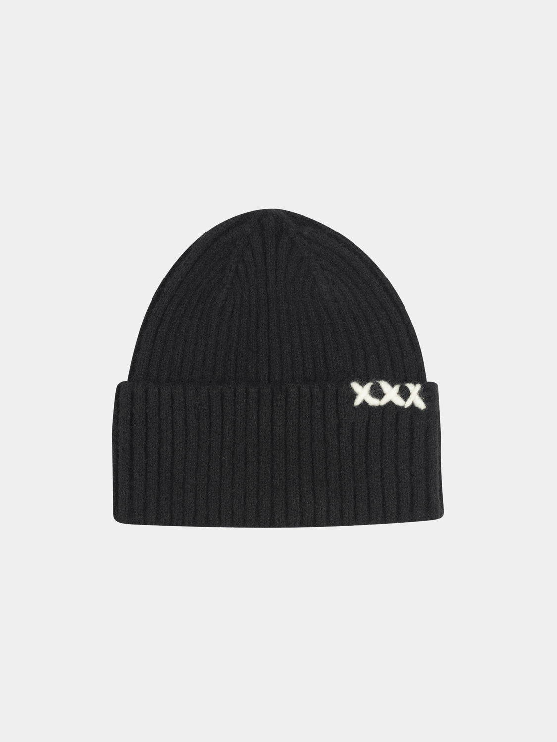 Ribbed cuffed beanie hat by Scotch & Soda in dark color, featuring a cozy knit texture and snug fit.