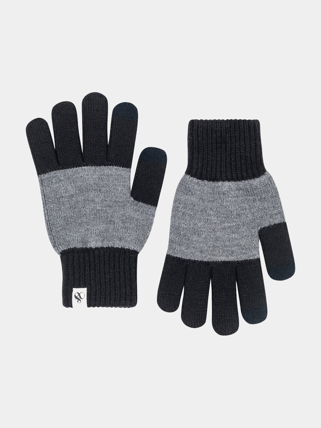 Colourblock knit gloves