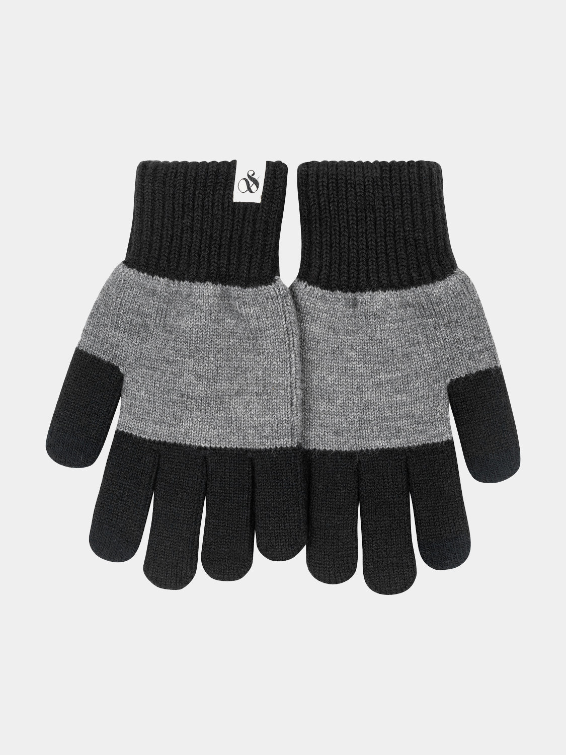 Colourblock knit gloves