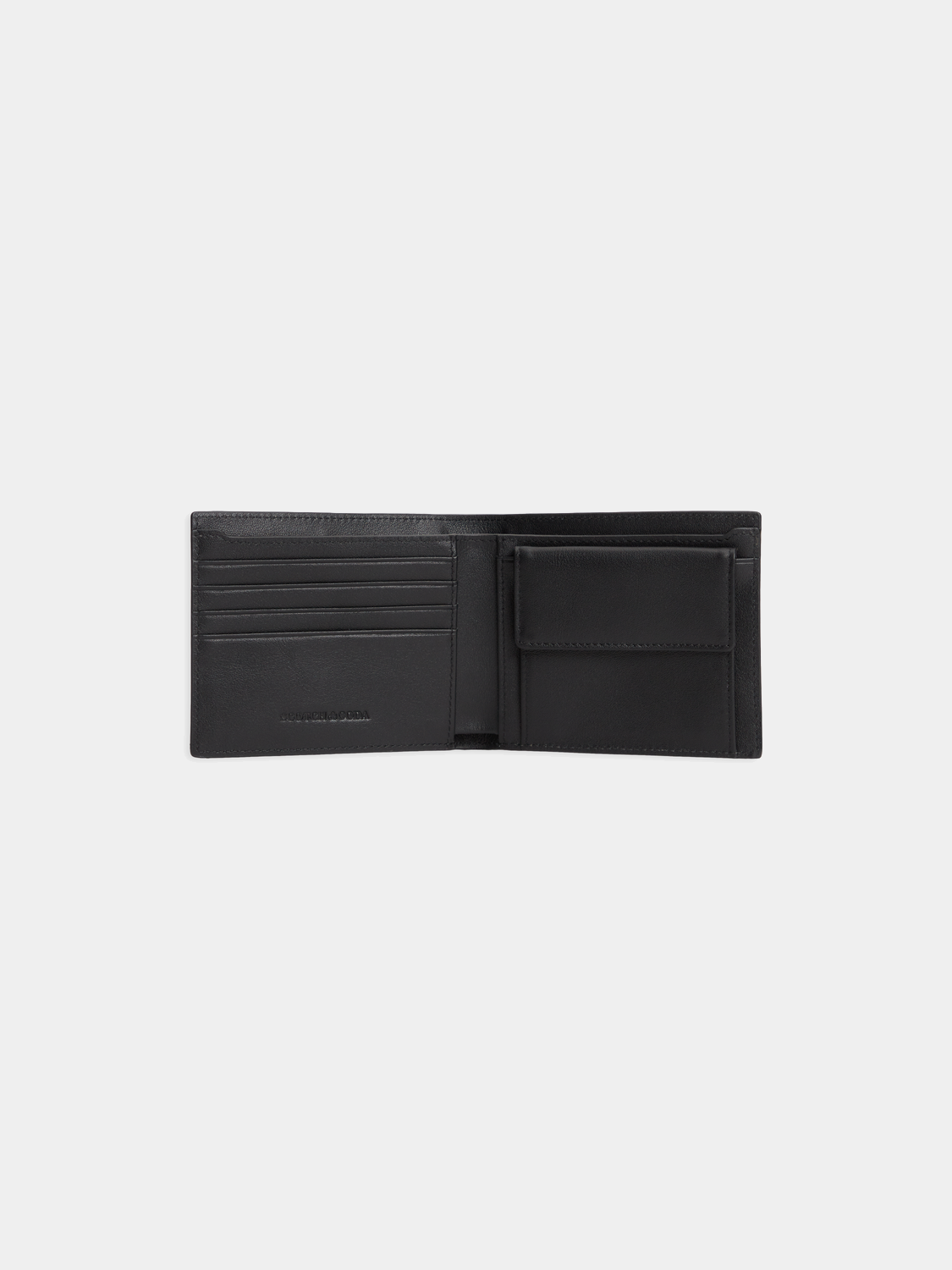 Leather wallet from Scotch & Soda featuring a sleek design with multiple card slots and a smooth finish.