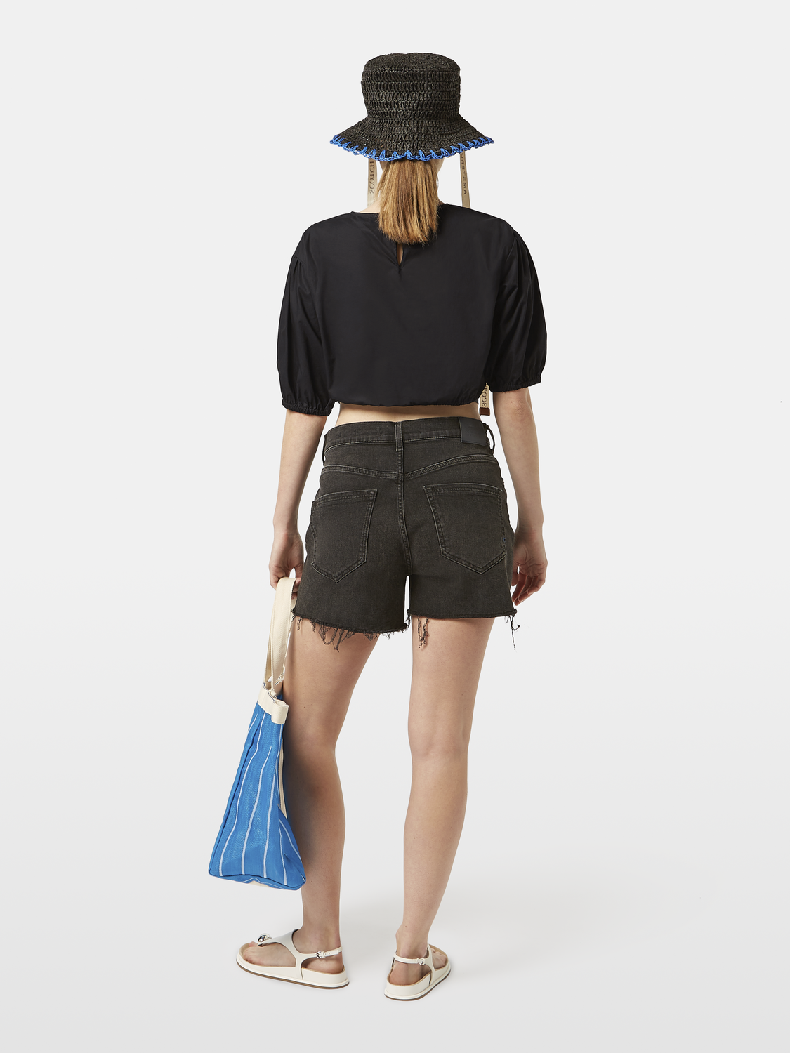 Cropped poplin woven top by Scotch & Soda, featuring a stylish design with a fitted silhouette and button details.