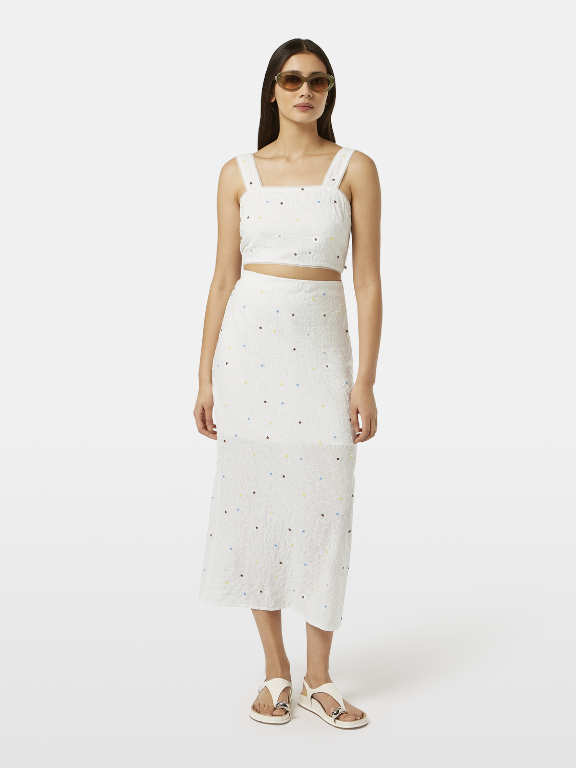 Beaded crop top tank by Scotch & Soda with intricate beadwork and sleeveless design, stylish and perfect for summer wear.