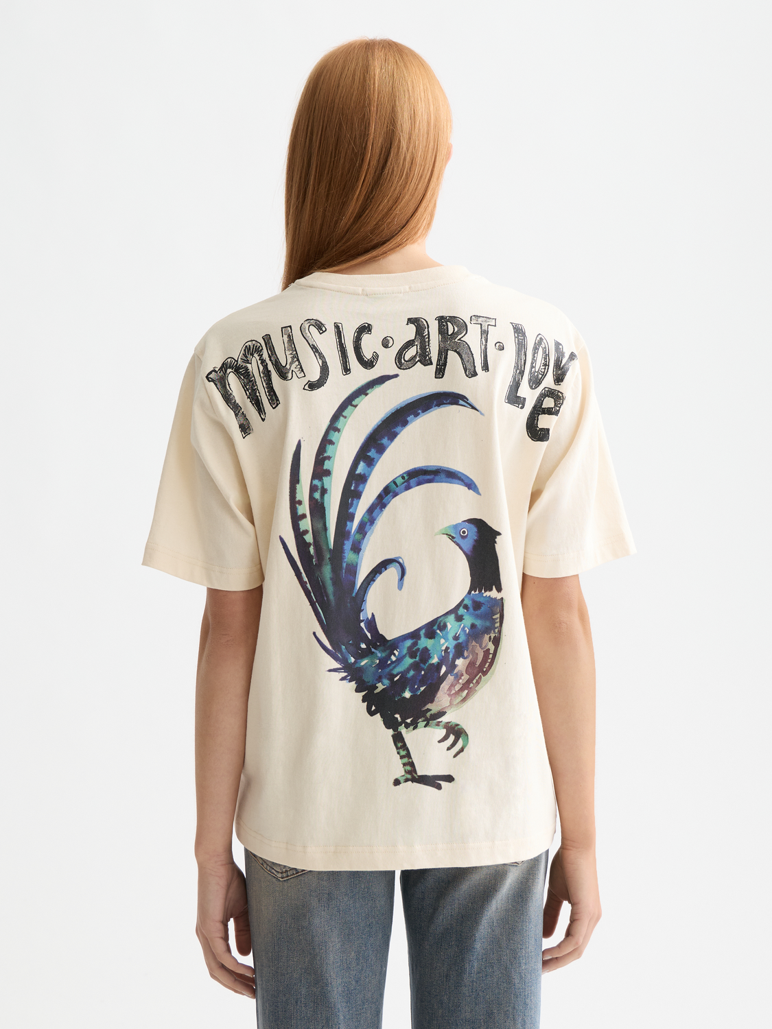 Washed artwork Scotch & Soda short sleeve t-shirt featuring a printed design on front and back.