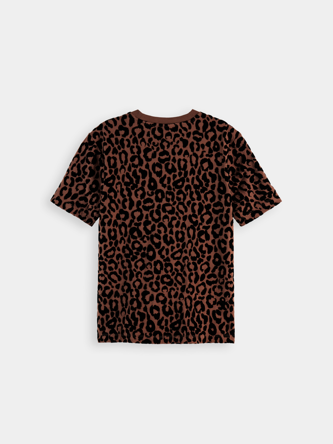 Black Scotch & Soda flock T-shirt, short sleeve tee with flock print, casual and stylish men's fashion top.